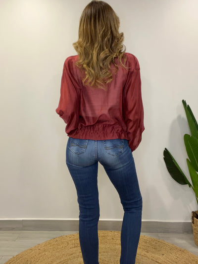 Bomber gasa Satinada Grecia burdeo