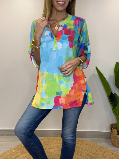 Blusa colores Calipso/Rojo