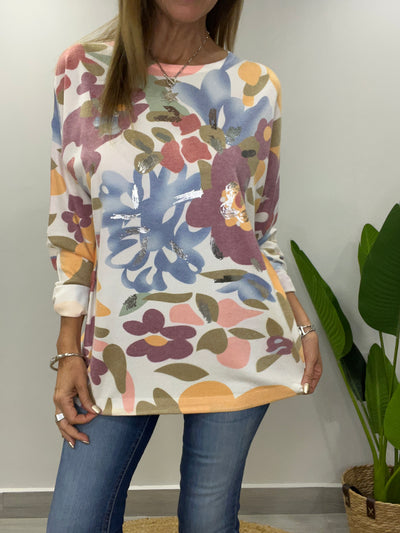 Sweater metalizado Garden Crudo