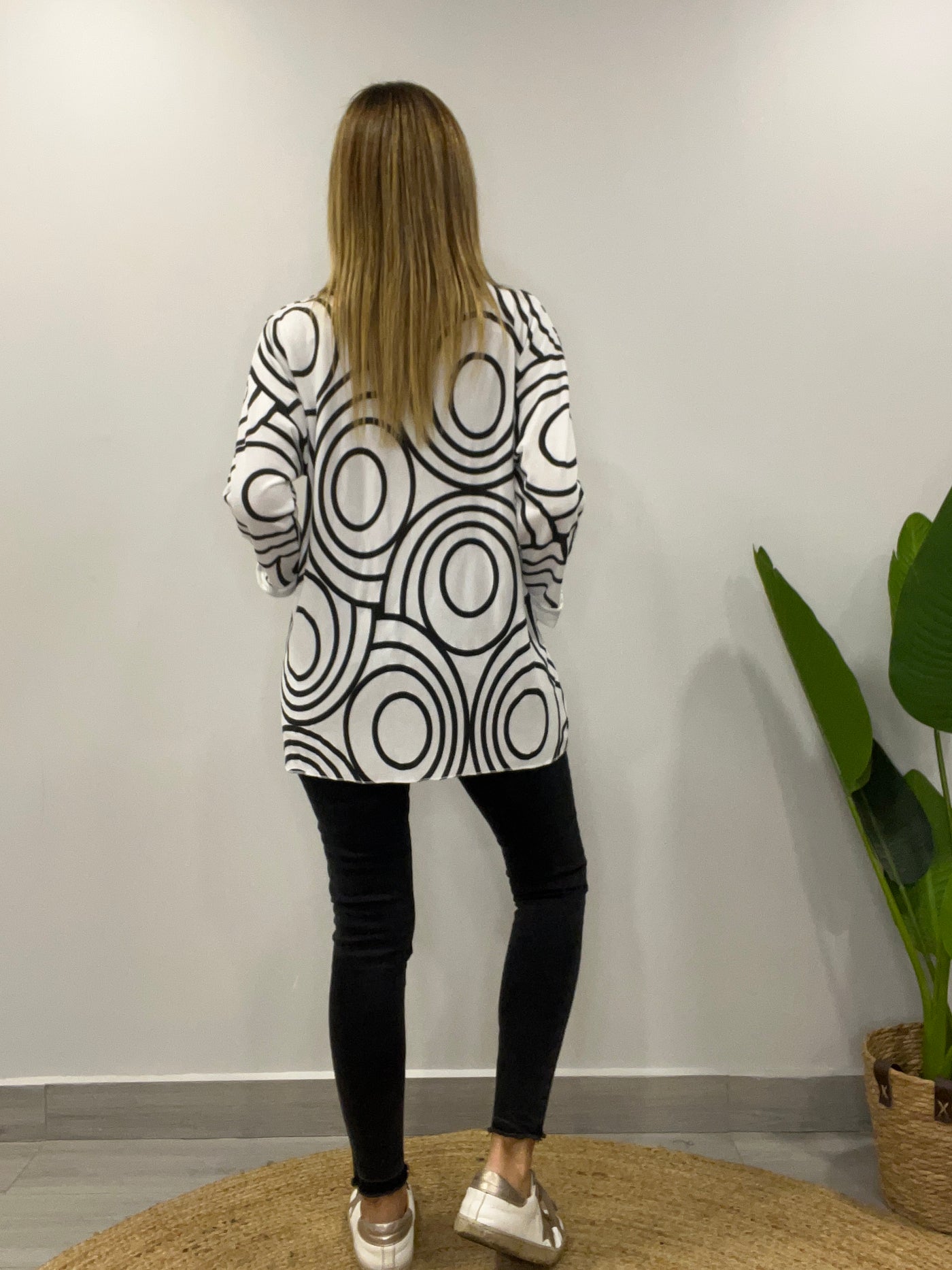 Polera Círculos Blanco