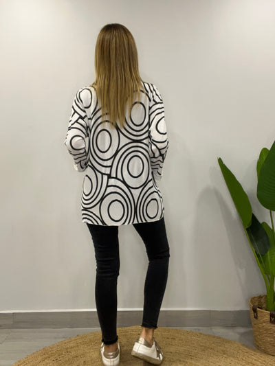 Polera Círculos Blanco