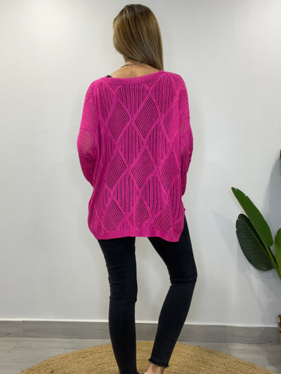 Sweater Hilo Génesis fucsia