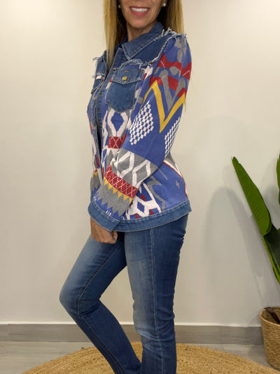 Chaqueta tejida Sinigual Azul