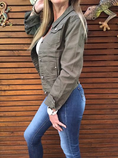 Chaqueta mezclilla Indómita Verde militar