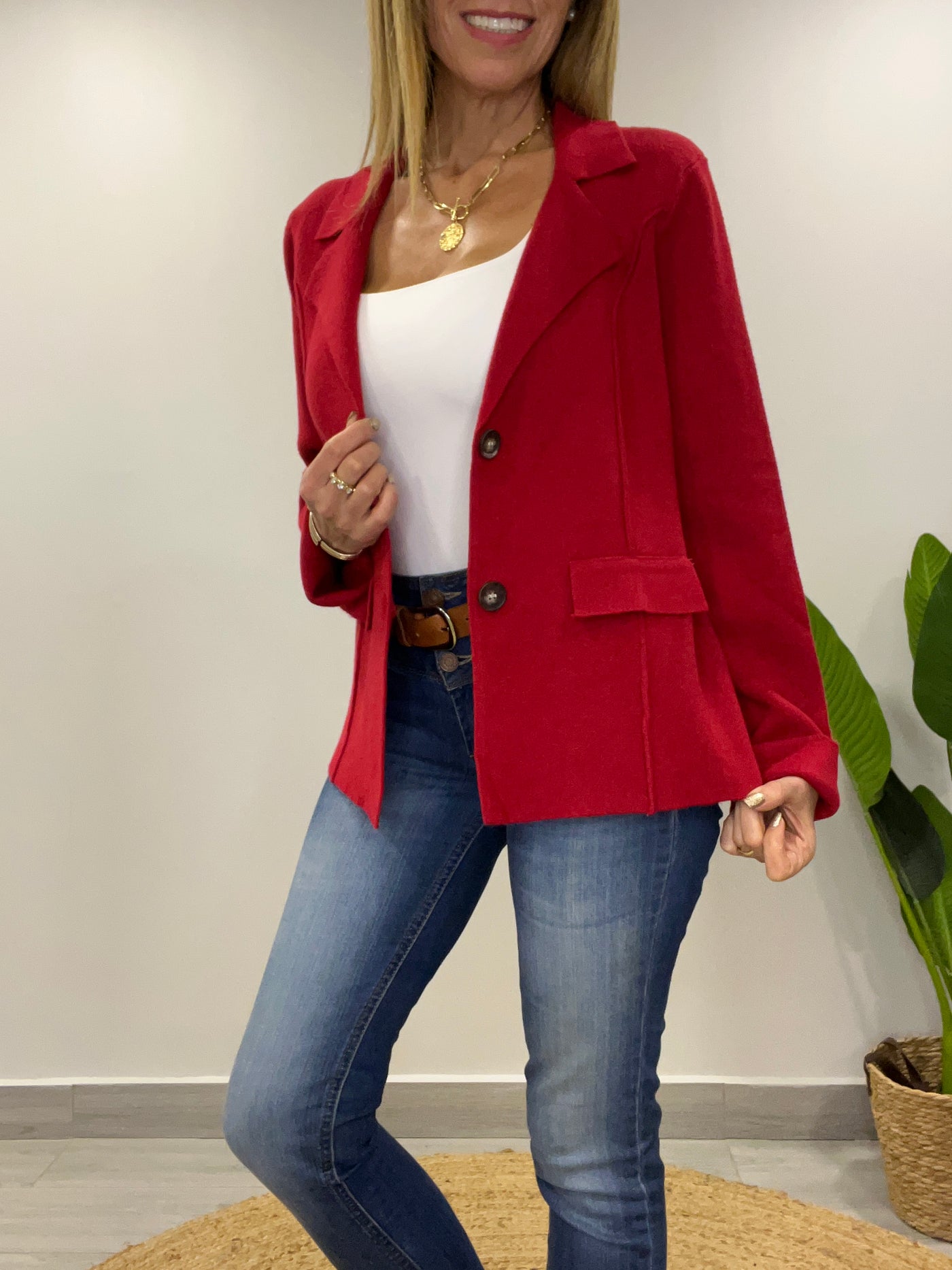 Blazer tejido Rihana Rojo