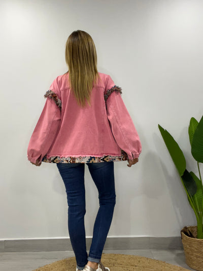 Chaqueta mezclilla Malú Fresa
