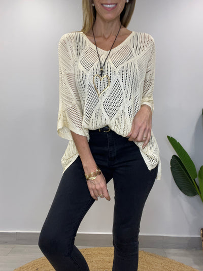 Sweater Hilo Génesis Crema