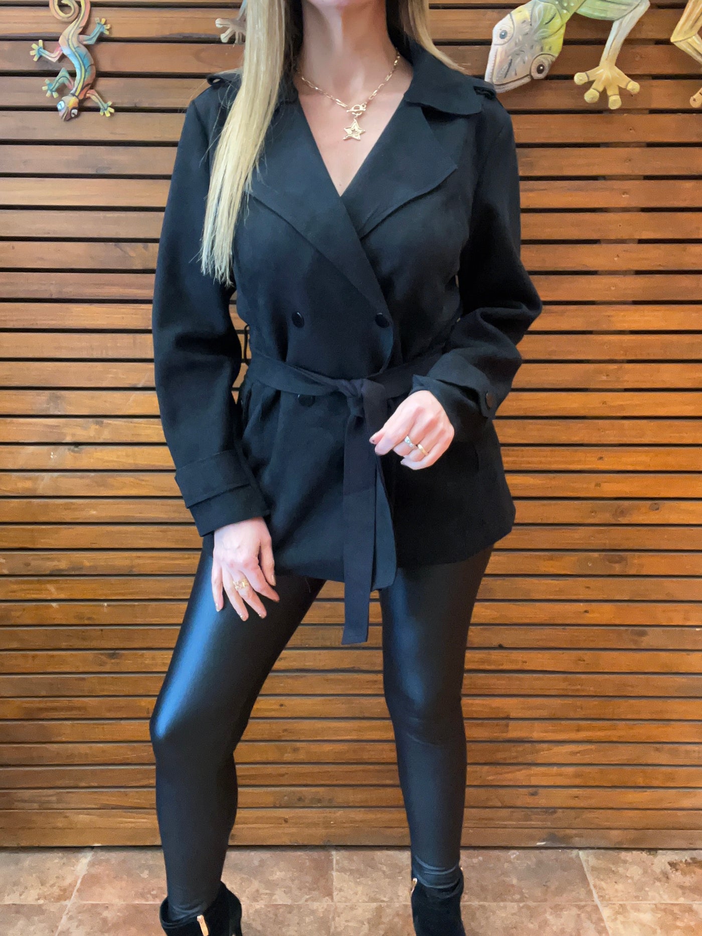 Chaqueta Gamuzada Ginna Negra
