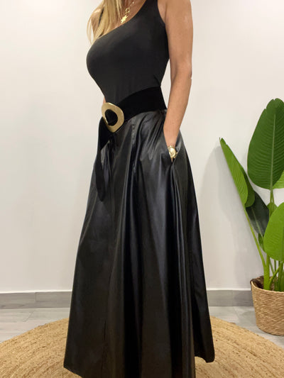 Falda Ecocuero Praga negro