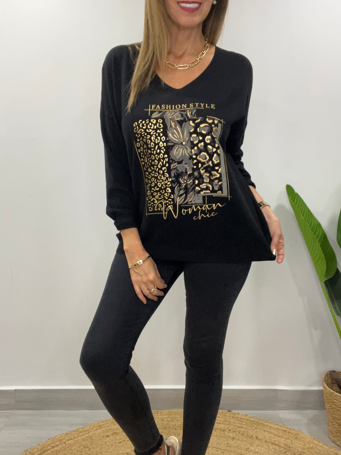 Sweater Fashion negro