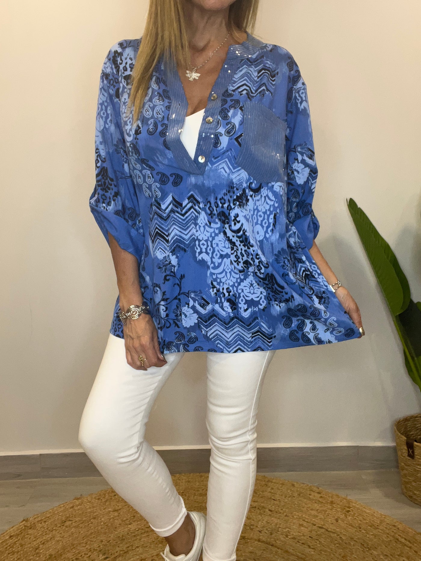 Blusa Chic Azul Royal
