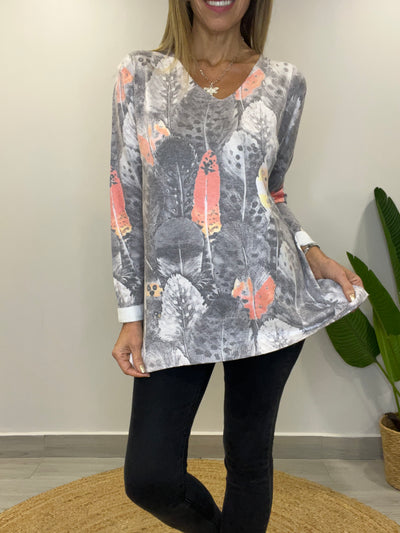 Sweater Pluma Gris
