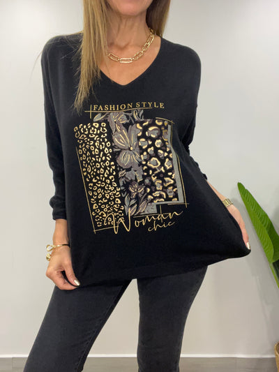 Sweater Fashion negro
