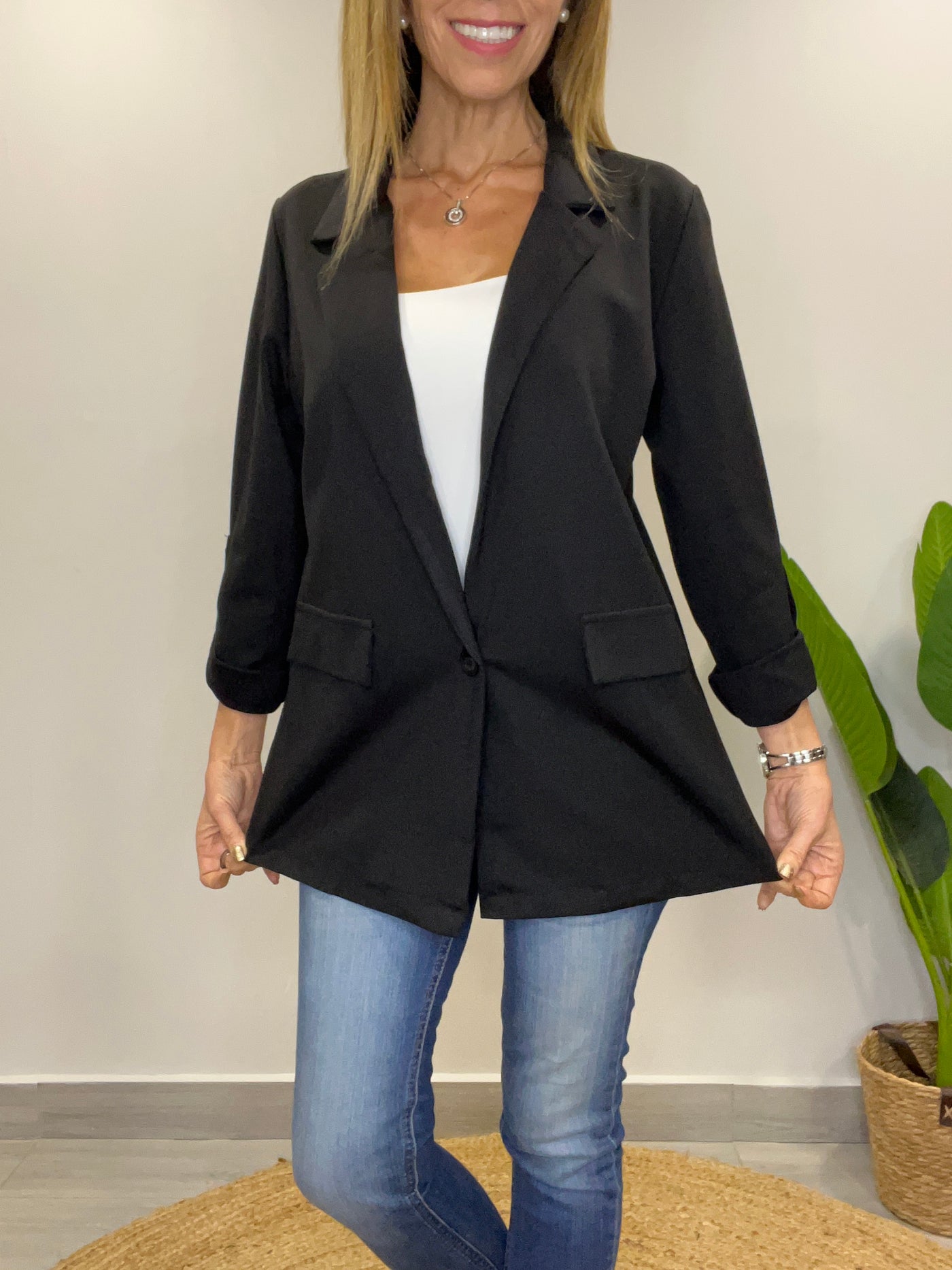 Blazer Elasticado Paris Negro