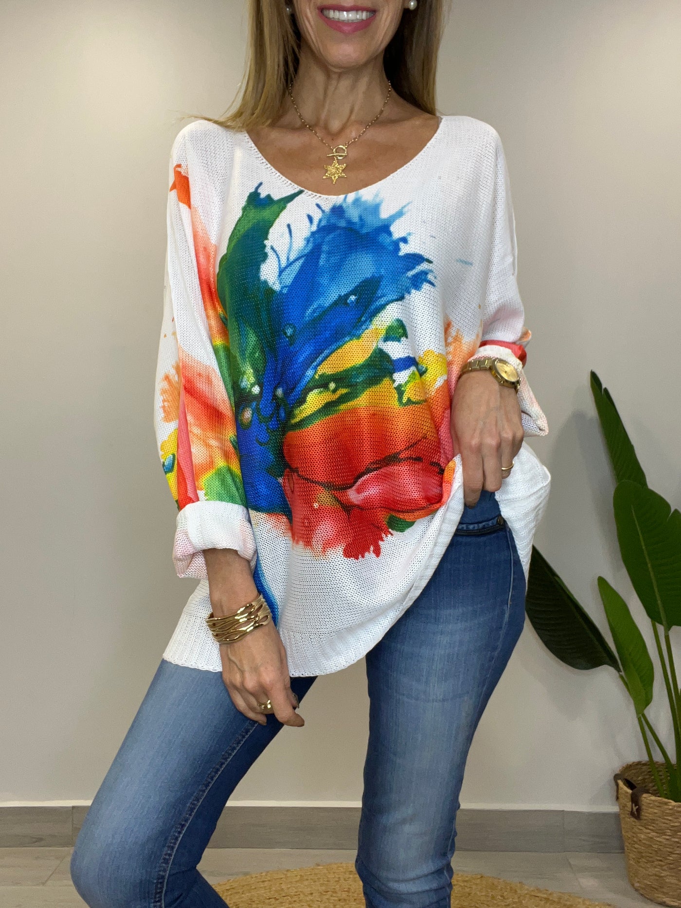 Sweater Hilo splash Azul