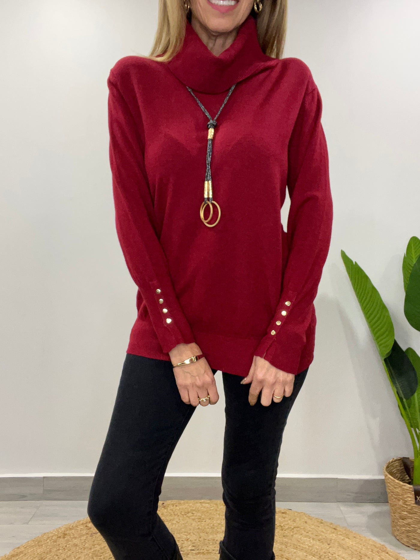 Sweater Delirio/Cuello cherry