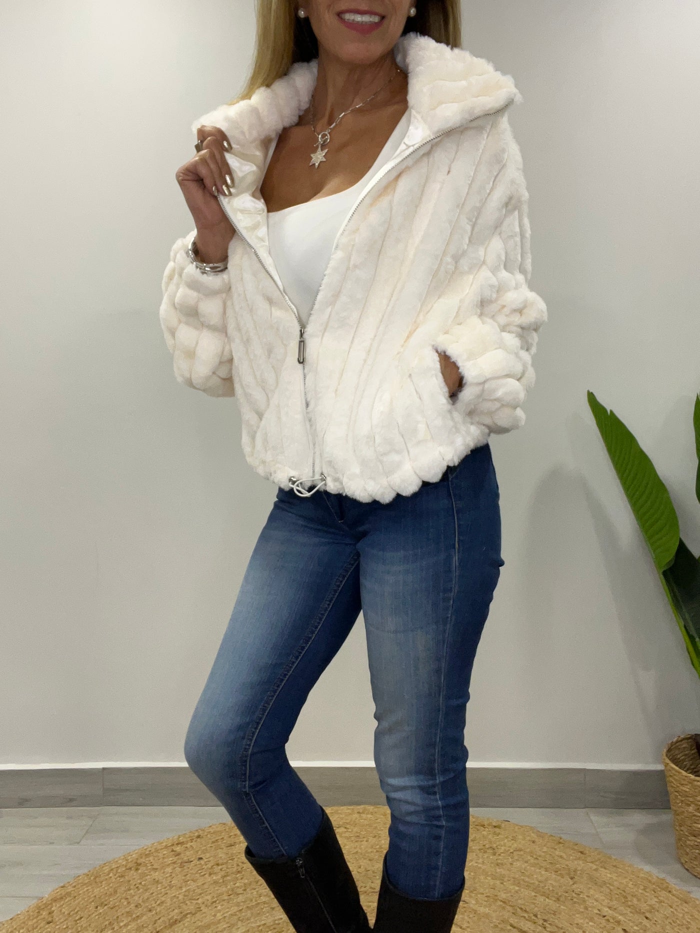Chaqueta peluda Polonia Blanco Inv