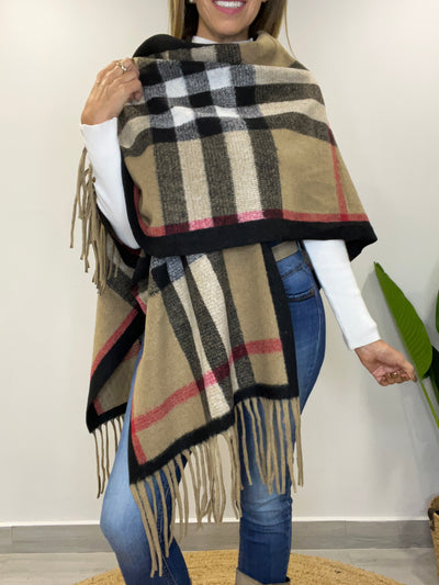 Ruana Escocia Beige