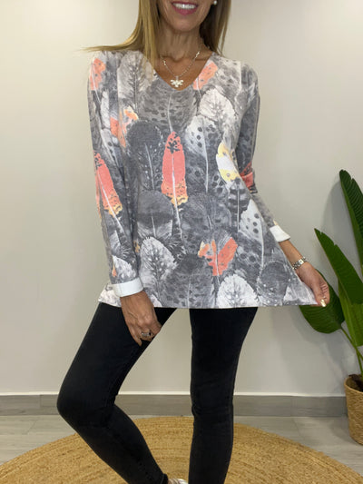 Sweater Pluma Gris