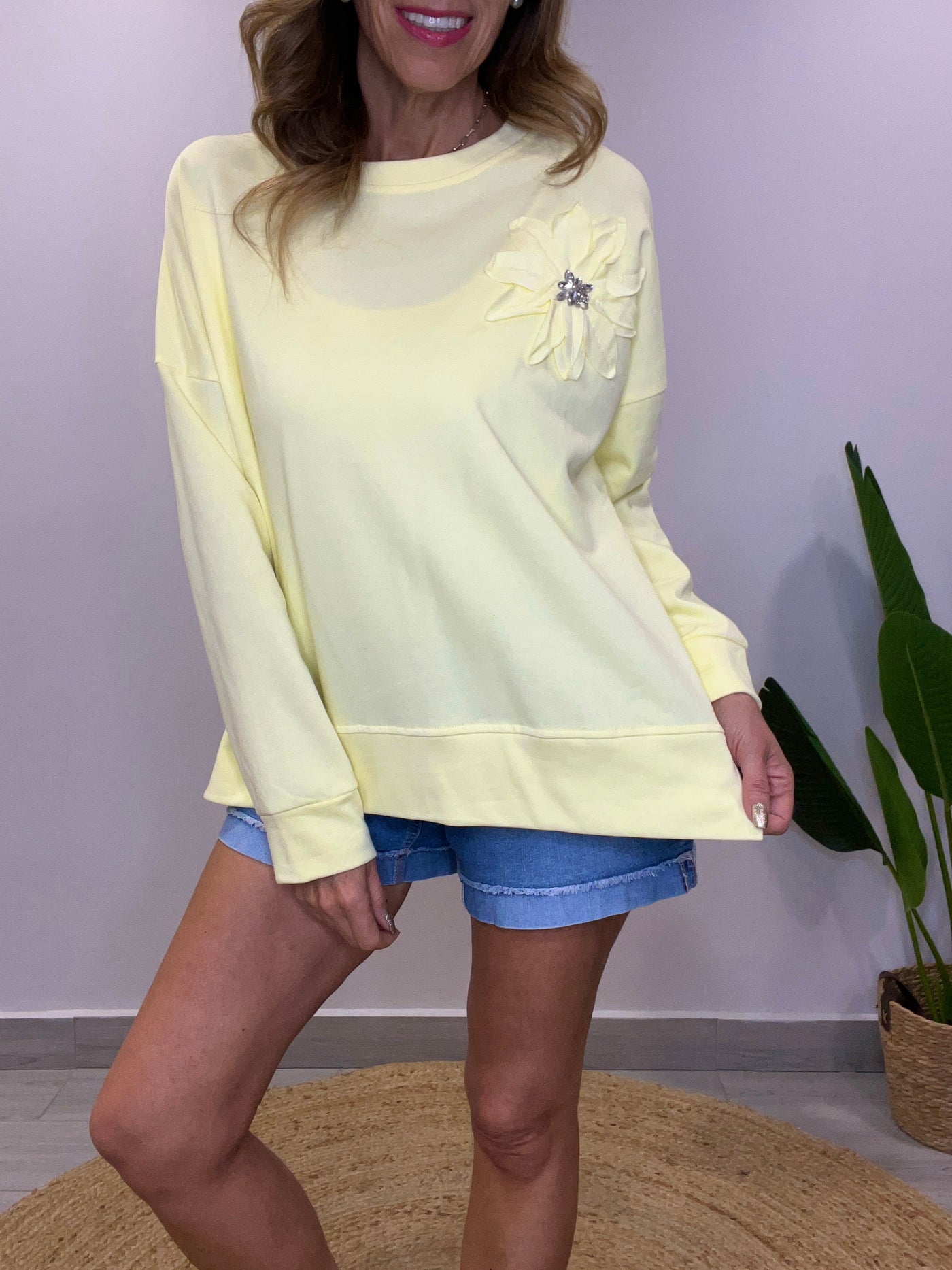 Polerón maxiflor amarillo