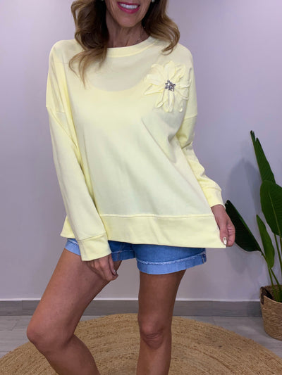 Polerón maxiflor amarillo