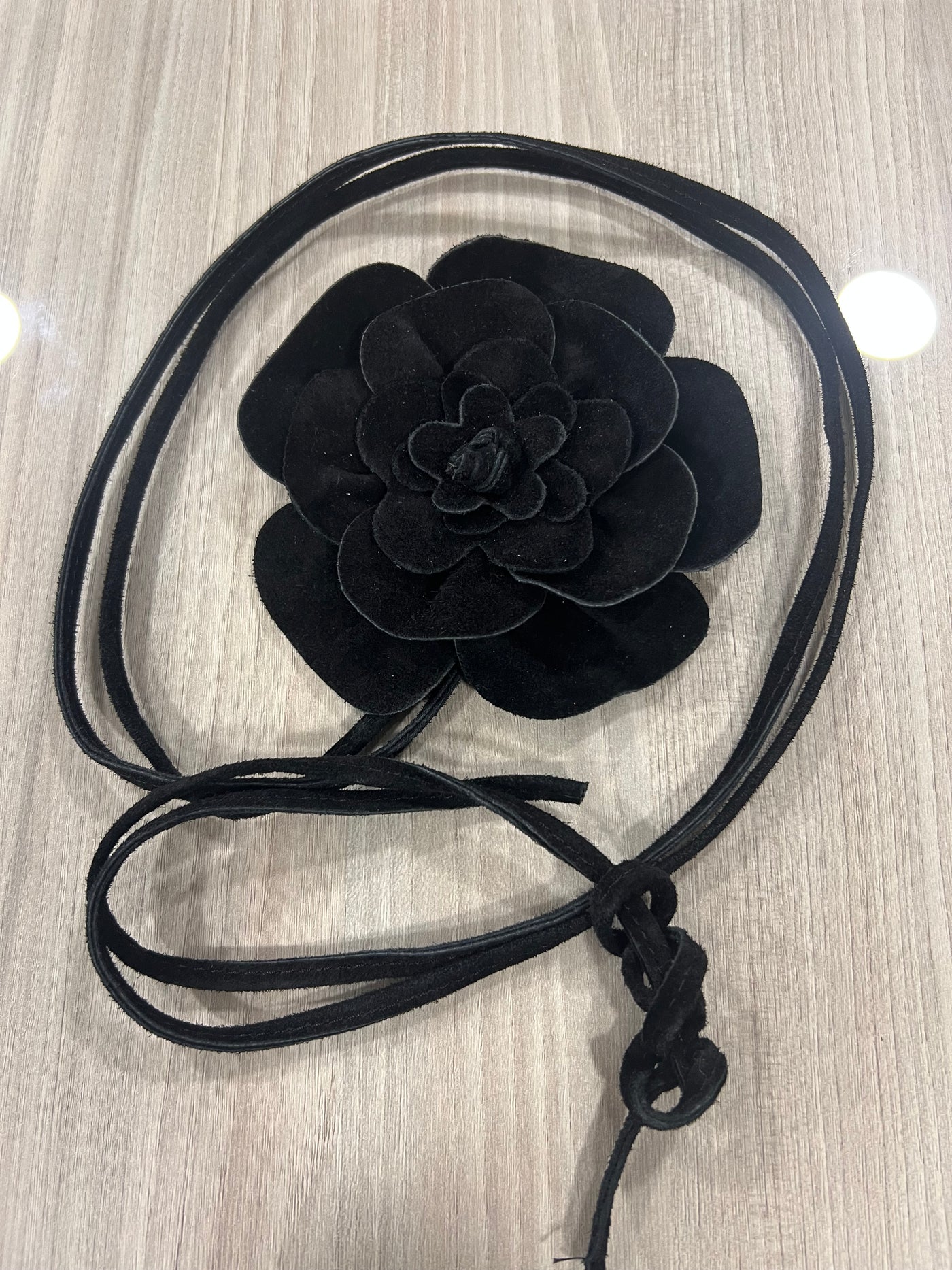 Cinturón Reno italiano Flor negro