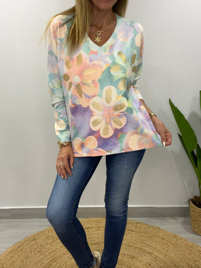 Sweater Italiano Mía Turquesa