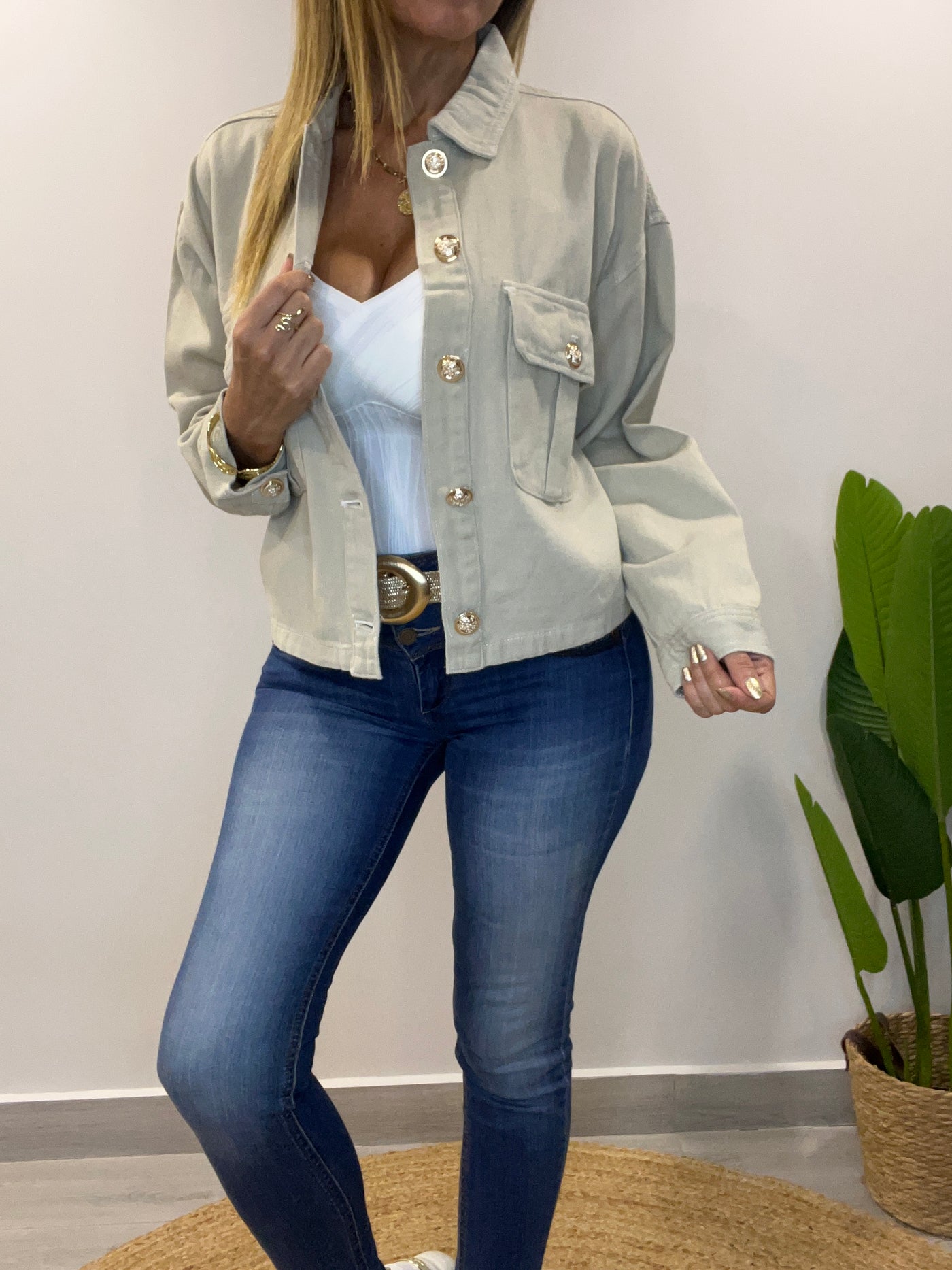 Chaqueta mezclilla Costa Caqui