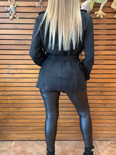 Chaqueta Gamuzada Ginna Negra