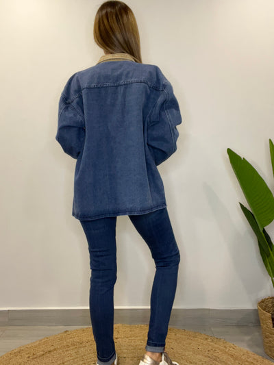 Chaqueta mezclilla Oxford Azul