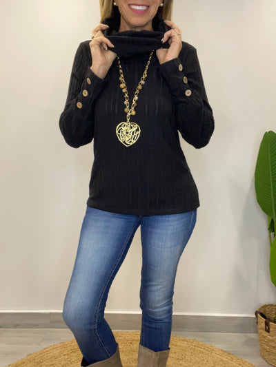 Sweater cuello Pola Negro