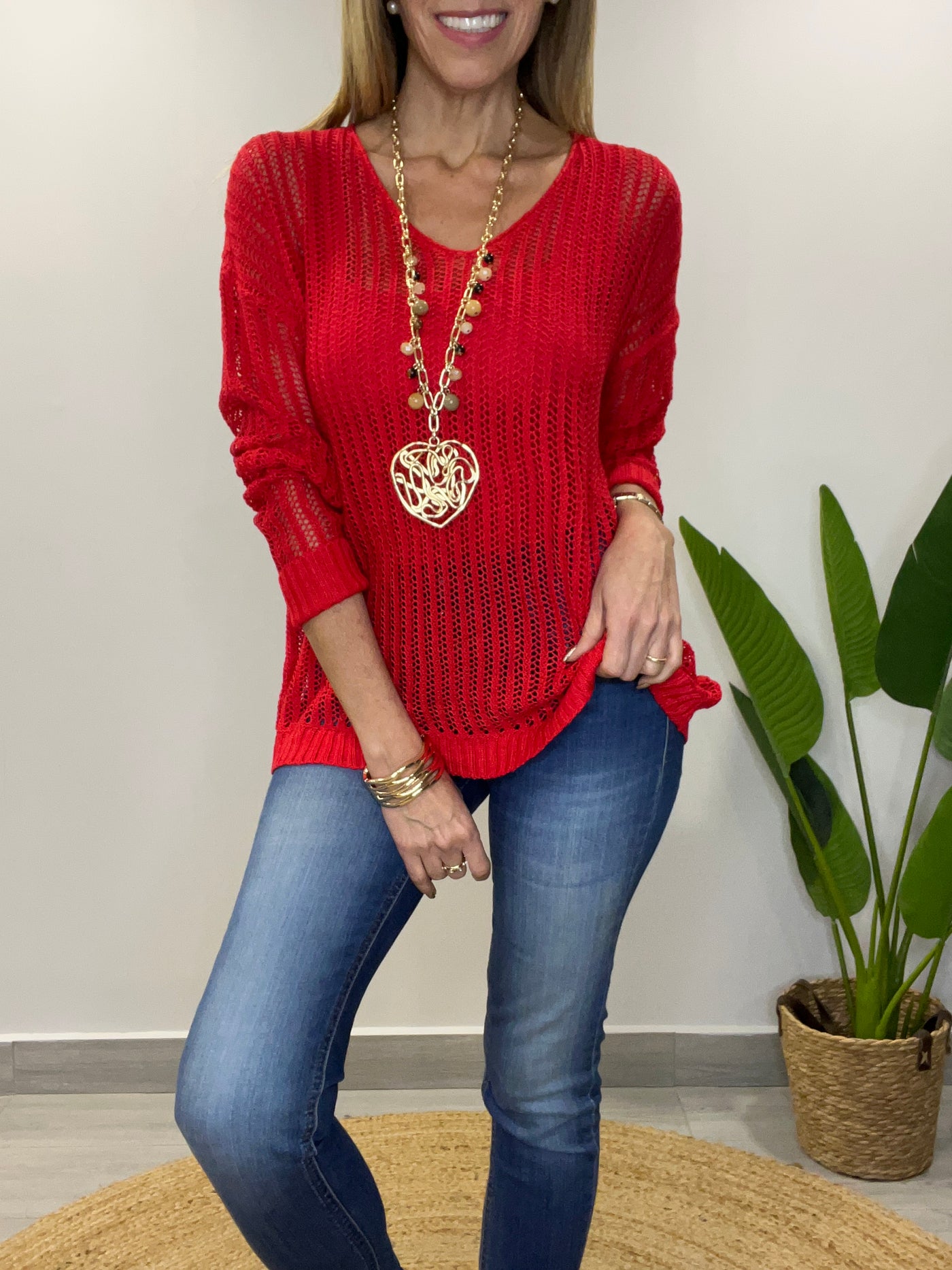 Sweater Hilo Silueta rojo