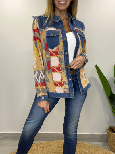 Chaqueta tejida Sinigual mostaza