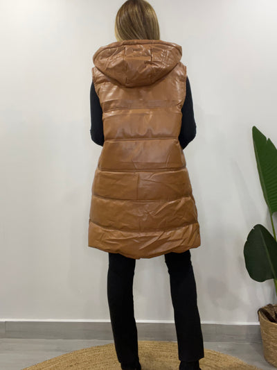 Parka Sinmanga Ecocuero Glamour Camel