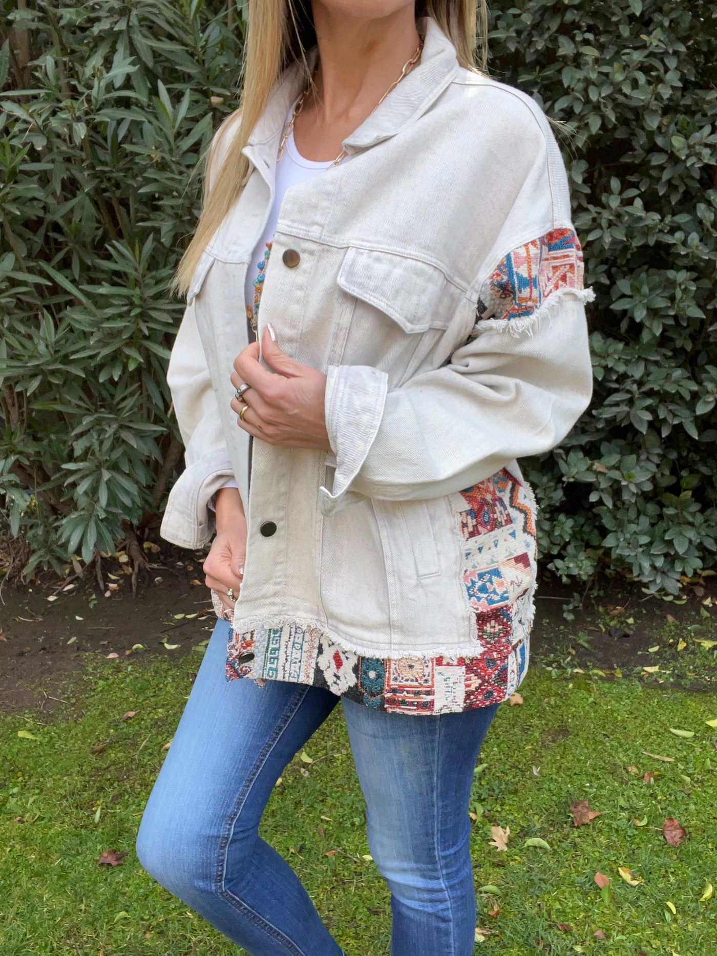 Chaqueta mezclilla Bohemia Tiza