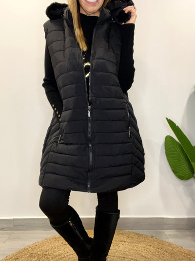 Maxi Parka Gorro desmontable Rusia Negra