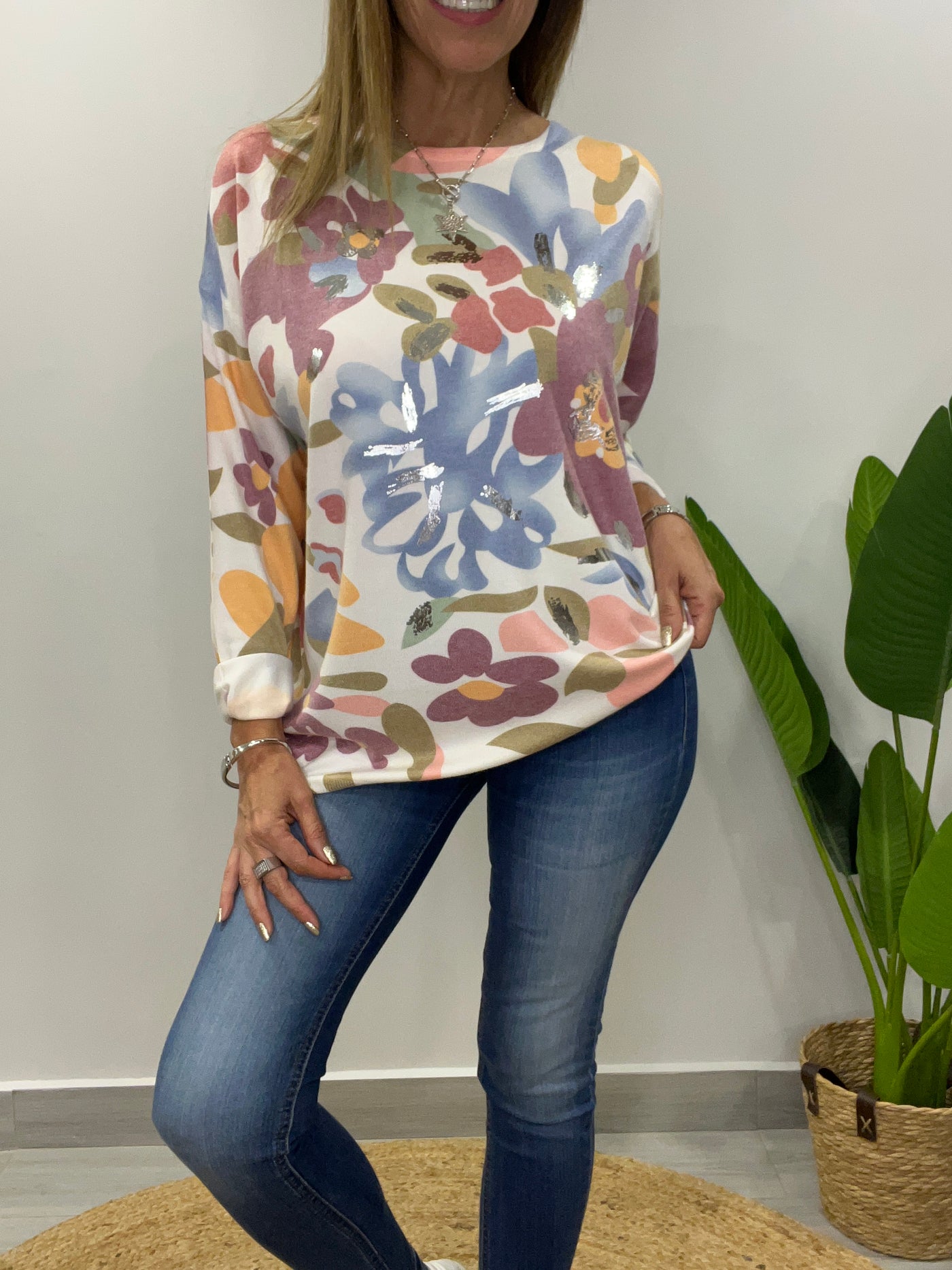 Sweater metalizado Garden Crudo