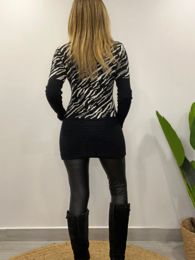Sweater/Mini vestido Glam negro