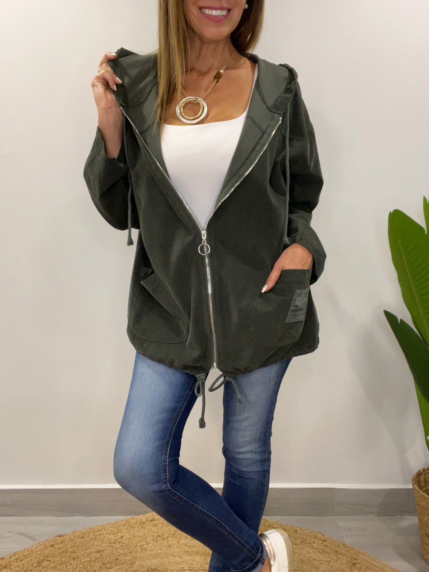 Cardigan Italiano Cotelina Verde
