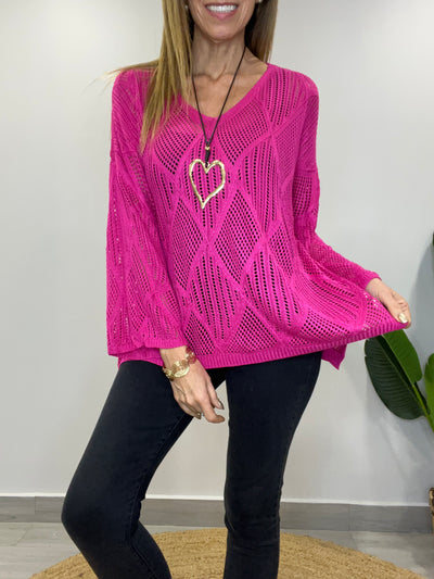 Sweater Hilo Génesis fucsia