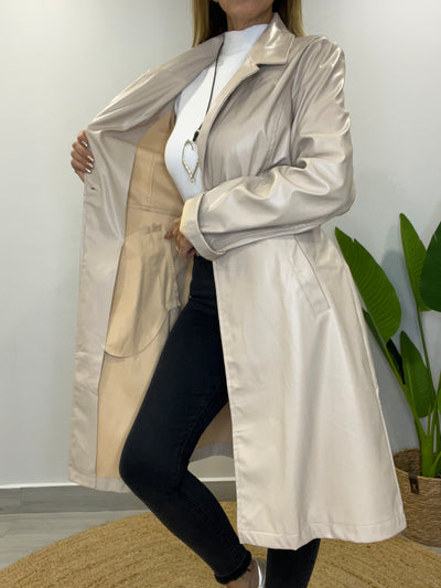 Trench Ecocuero Party Beige