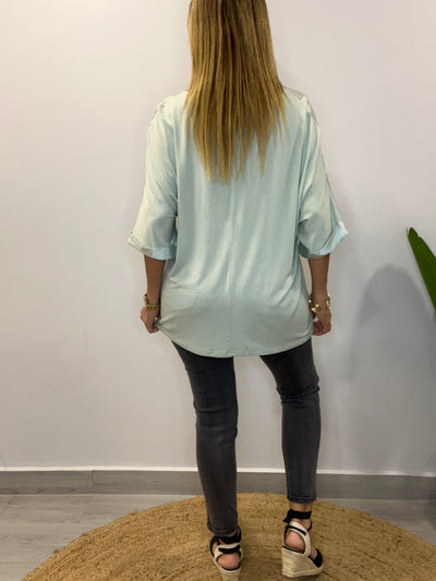 Blusa Visco/Algodón Paty Menta