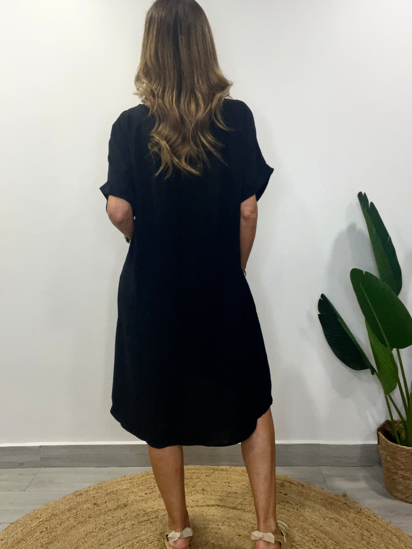 Vestido Crep Corazón Negro