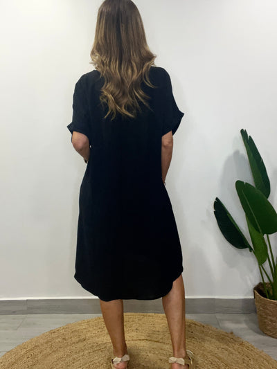 Vestido Crep Corazón Negro