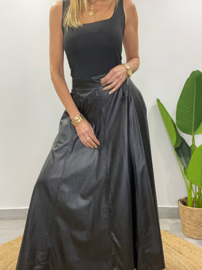 Falda Ecocuero Praga negro