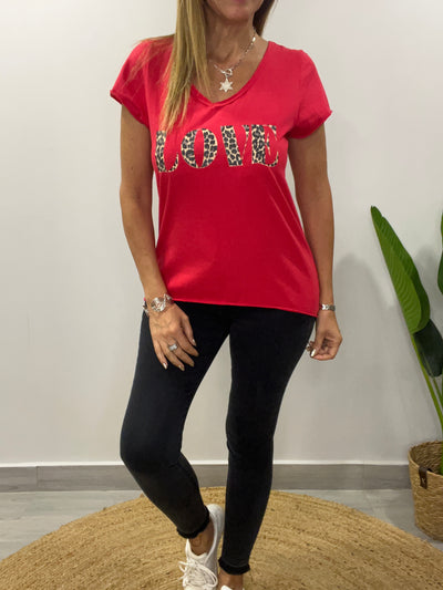 Polera Love Roja
