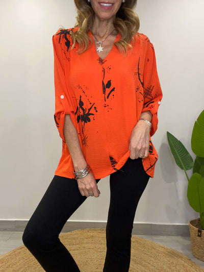 Blusa Crep Veracruz naranjo