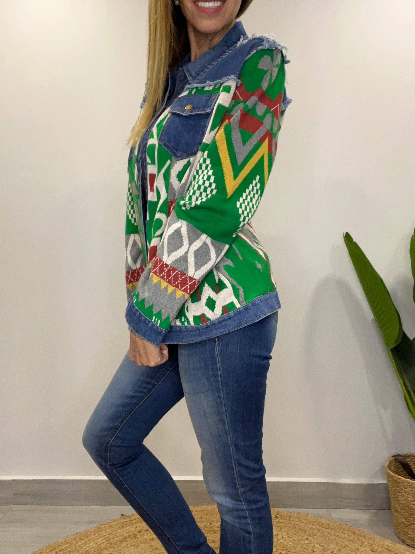 Chaqueta tejida Sinigual verde