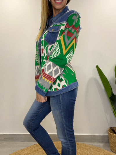 Chaqueta tejida Sinigual verde