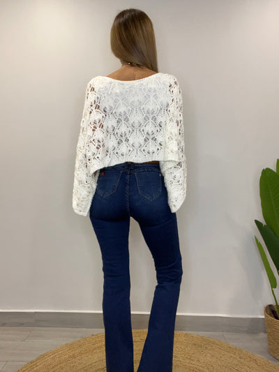 Sweater Mangas Crudo